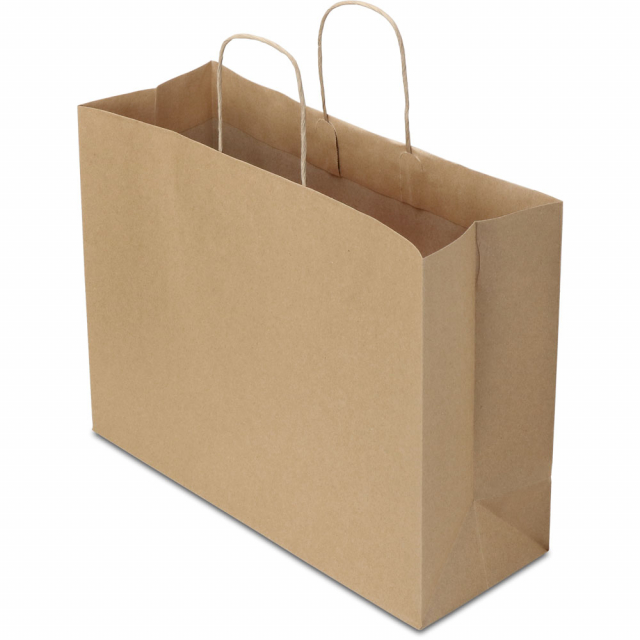 16 x 6 x 12 in. Turn Top Kraft Paper Shopping Bags