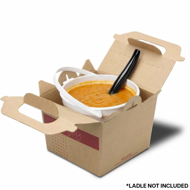 Soup N Serve Half Gallon Soup Container, Red "Tasty", "Enjoy" Design - 64 oz.