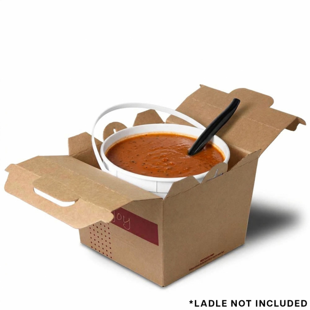 Soup N Serve 1 Gallon Containers, Red "Tasty", "Enjoy" Design - 128 oz.
