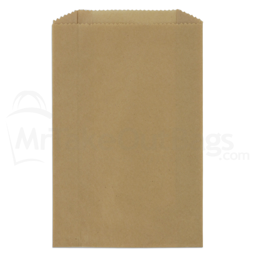 Large Natural Brown Kraft Grease Resistant Paper Sandwich Bags 6 x 2 x 9" Paper Cookie Bags