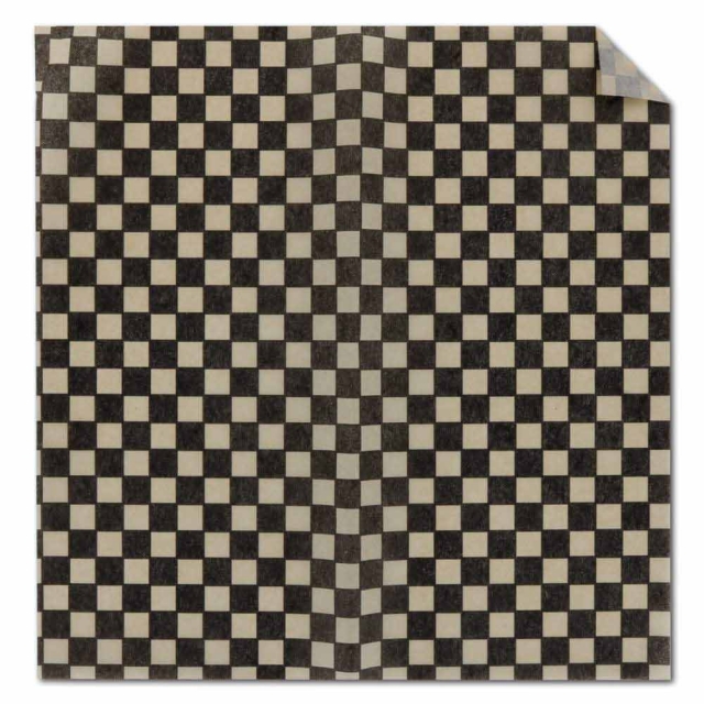 Brown Kraft Paper Basket Liner - Black Check Design - 12 x 12"