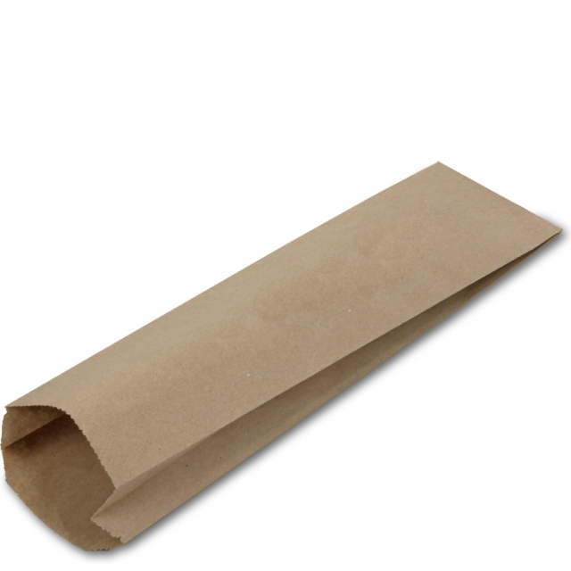 Brown Kraft Merchandise Bags for Bread or Wine Bottle - 5 x 2 x 18"