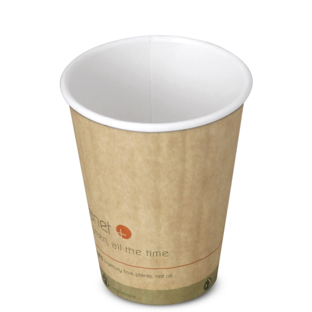8 oz. Planet Plus2 Double Wall Compostable Paper Coffee Cup