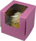 4 x 4 x 4" Pink Individual Cupcake Bakery Boxes with Window