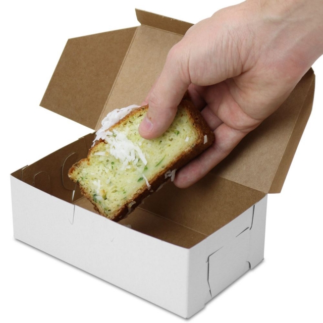 6-1/2 x 3-3/4 x 2-1/8" White Bakery Boxes