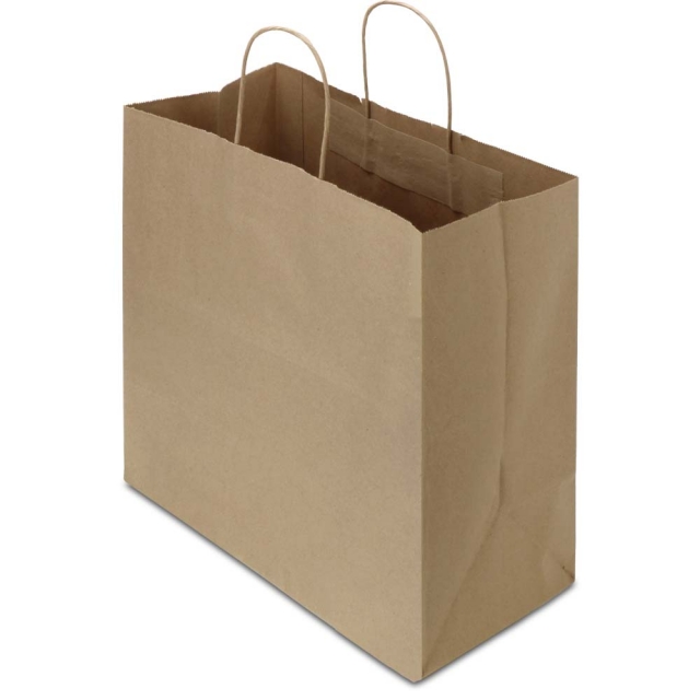 Brown Kraft Twisted Paper Handle Takeout Bags - 13 x 7 x 13 in.