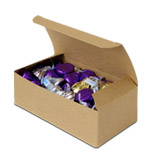 1/2 lb.  Brown Kraft Paper Candy Boxes - 5.5 x 2.75 x 1.75 in.