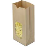 8 lb. Grease Resistant Paper Bakery Bags with Window - 6 x 4 x 12.5"