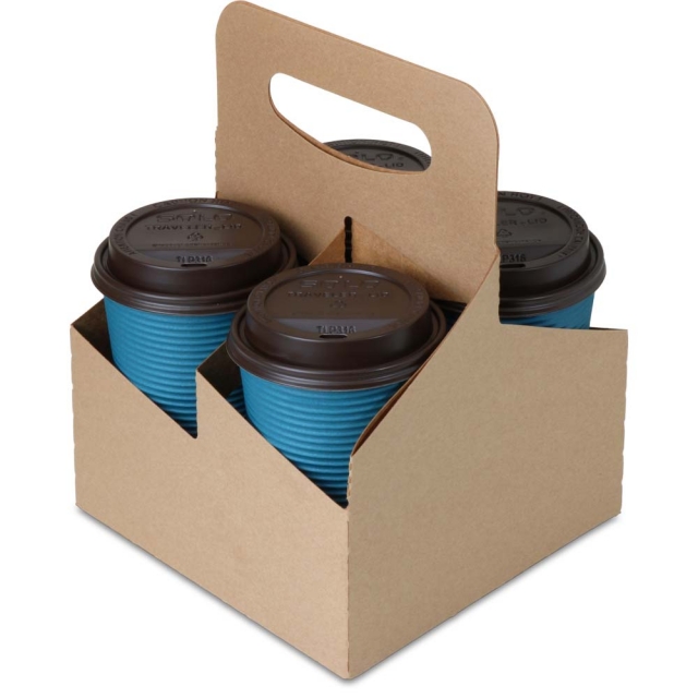 Economy 4-Cup 32 Oz. Drink Carrier - 7-1/4 x 7 x 9-1/4 in.