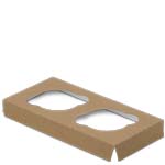 Regular Size Two-Cupcake Insert for 8 x 4 x 4" Cupcake Boxes: Brown