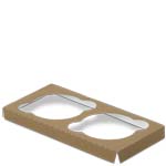 Jumbo Size Two-Cupcake Insert for 8 x 4 x 4" Cupcake Boxes: Brown
