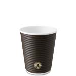 Chocolate Brown Ripple Paper Coffee Cups - 8 oz.