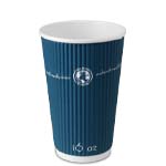 Blue Ripple Paper Coffee Cups - 16 oz.