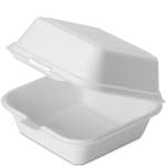 Sturdy Sugar Cane Clamshell Hinged Takeout Box - 6 x 6 x 3 in.