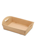 Natural Kraft E-Flute Cesto Tray - 14-1/2 x 10-3/8 x 3-15/16 in.