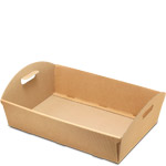 Natural Kraft E-Flute Cesto Tray - 16-7/8 x 11-3/4 x 4-5/16 in.