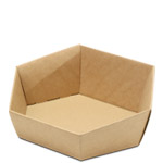 Natural Kraft E-Flute Hexagon Tray - 11-3/8 x 9 x 3-3/8 in.