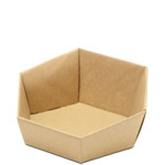 Natural Kraft E-Flute Hexagon Tray - 8 x 6-5/8 x 2-3/4 in.