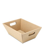 Natural Brown Kraft E-flute Market Totes -  8-1/4 x 6 x 3-1/4 in.