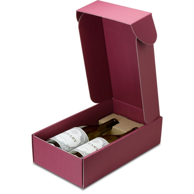 Bordeaux Textured Rib - Two Bottle Wine Boes