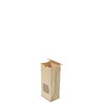 1/2 lb. Natural Brown Kraft Window Tin Tie Bags with Polypropylene Liner