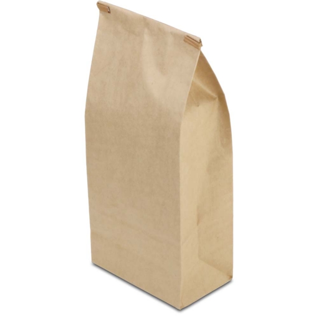 2 lb. Natural Brown Kraft Tin Tie Bags with Poly Liner
