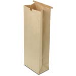 5 lb. Natural Brown Kraft Tin Tie Bags with Polypropylene Liner