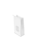 1 lb. White Gloss Window Coffee Bags - Polypropylene Lined