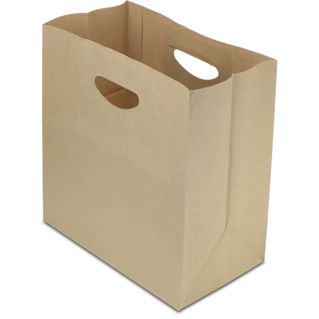 Brown Kraft Die Cut TakeOut Bag - 11 x 6.25 x 11.5 in.