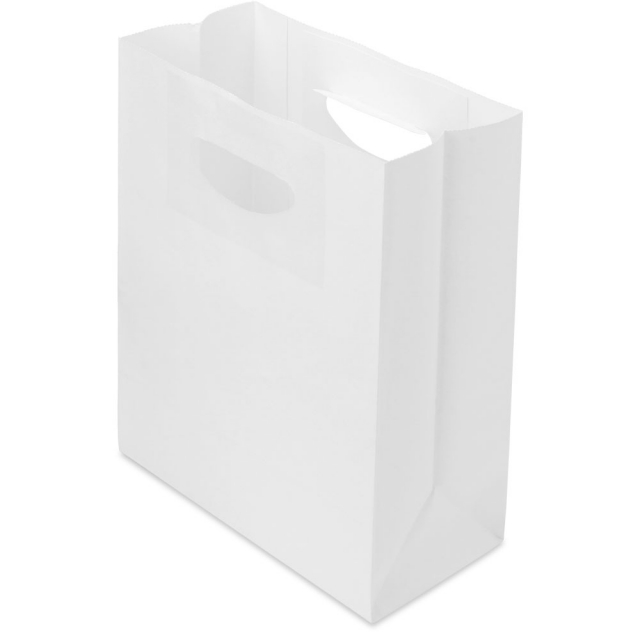 White Die Cut TakeOut Bag - 8.75 x 4.25 x 10.75 in.