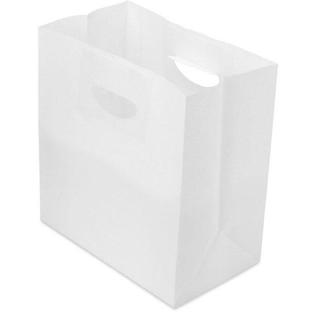 Heavy Duty White Die Cut TakeOut Bag - 11 x 6.25 x 11.5 in.