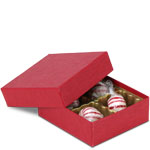 1/8 lb. Cherry Cordial Two Part Rigid Candy Boxes - 3.5 x 3.25 x 1.125