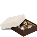 1/8 lb. Coffee Base w. Cream Lid Two Part Rigid Candy Boxes - 3.5 x 3.25 x 1.125