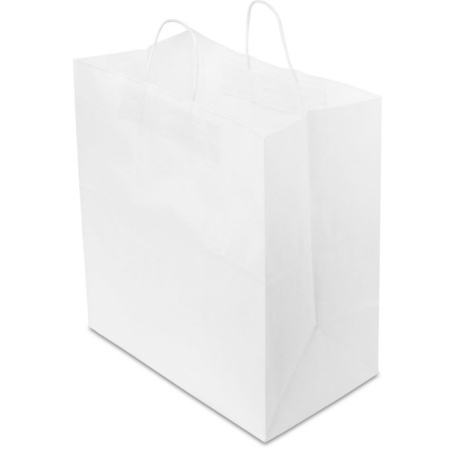 14.5 x 9 x 16 in. - White Paper Shopping Bags for Takeout