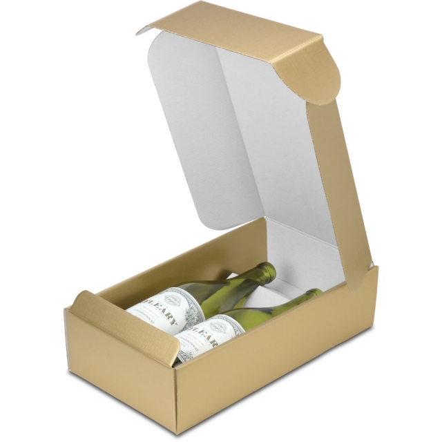 Gold 2 Wine Bottle Boxes