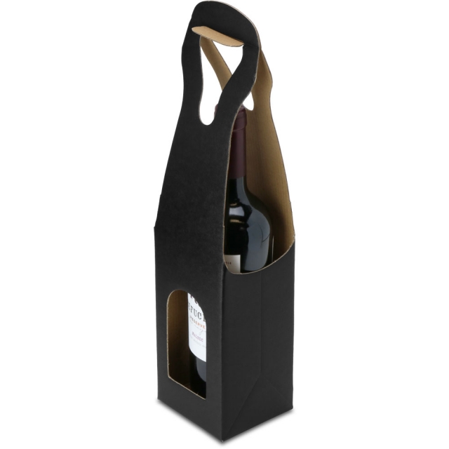 Nero Black Embossed One Bottle Wine Carrier Boxes