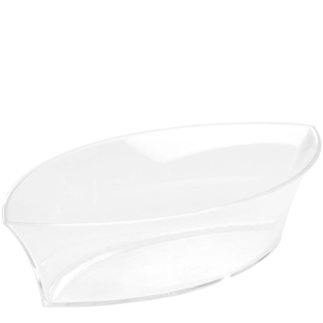 4.5 x 2.3 in. Clear Tiny Treasure Boat Tray / Plate