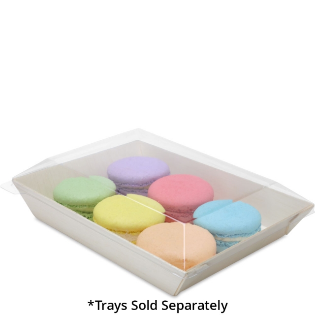Clear PET Lid for Rectangular Samurai Wooden Tray -16 oz.