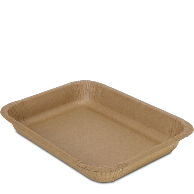 8.3 x 6 x 1 in. Kraft Disposable Foodservice Lunch Trays