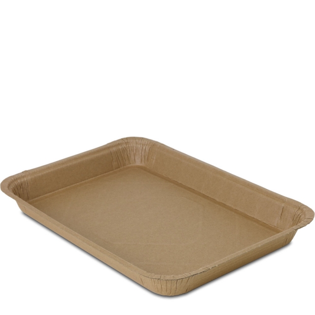 12.75 x 8.875 x 1.25 Kraft Disposable Foodservice Lunch Trays
