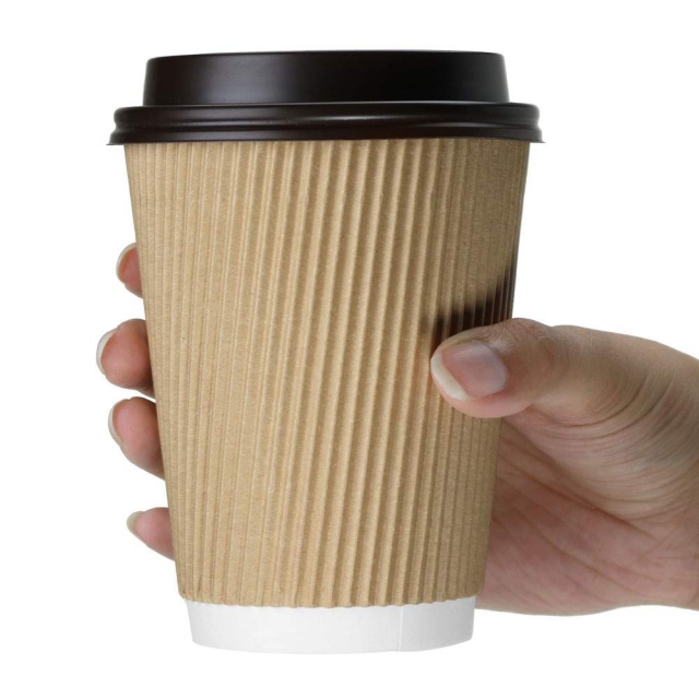 12 oz. Kraft Ripple-Wall Paper Coffee Cups