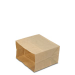 Natural Brown Kraft Poly Lined French Fry Snack Bags - 3.375 x 1.75 x 3 in.