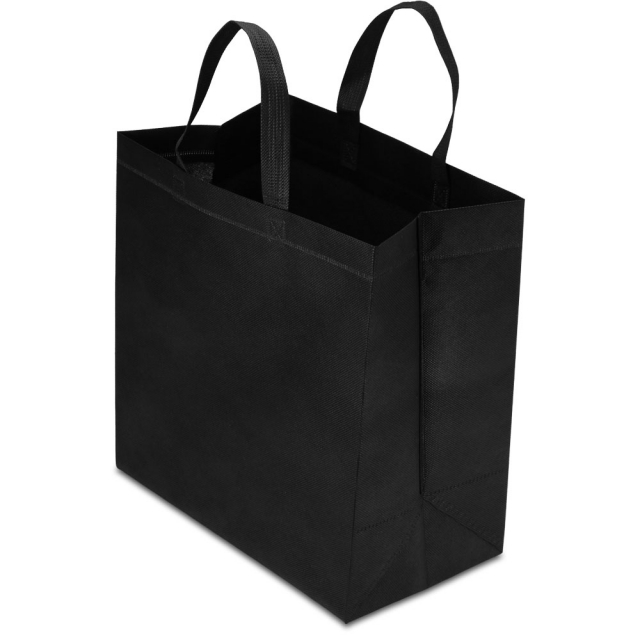 Black Reusable Tall Takeout Bag with handle - 13 x 7 x 13 in.