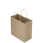 Heavy Duty Recycled Brown Kraft Shopping Takeout Bags - 10 x 5 x 10 in.
