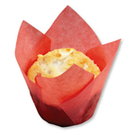 Small Red Tulip Cupcake Liners 2 x 2 x 3.5 in. (3-4 oz.)