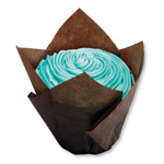 Large Chocolate Tulip Cupcake Liners 2.25 x 2.75 x 4 in. (4-5 oz.)