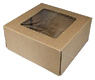 6 x 6 x 3" Premium Semi-Automatic Brown Kraft Pie / Bakery Boxes with Window