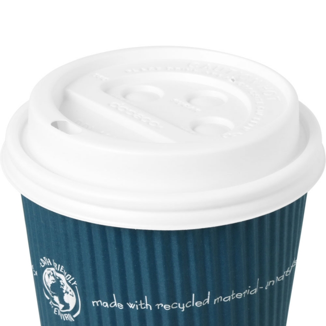 White Dome Lids for Coffee Revolution and Swirl Designs, as well as Detpak Ripple Wrap & Planet 10/1