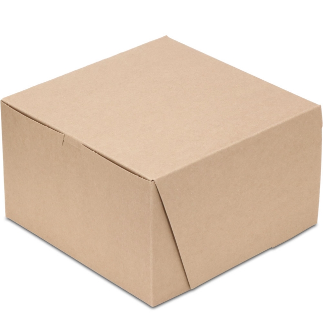 10 x 10 x 6" Natural Brown Kraft 10" Square Bakery Boxes