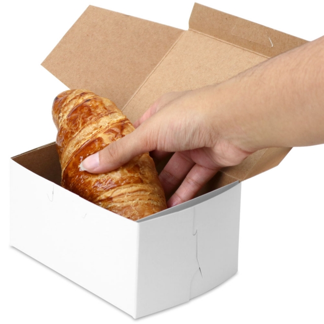 5.5 x 4 x 2.875" White Bakery Boxes